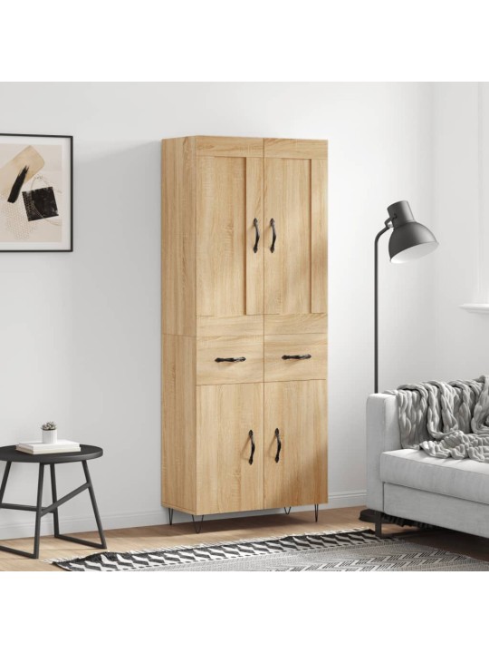Augstais skapis, ozolkoka, 69,5x34x180 cm, inženierijas koks