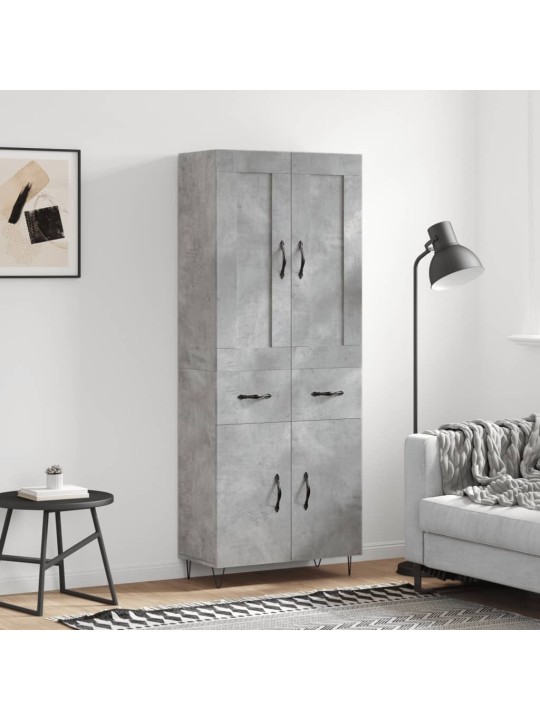 Augstais skapis, pelēks, 69,5x34x180 cm, inženierijas koks