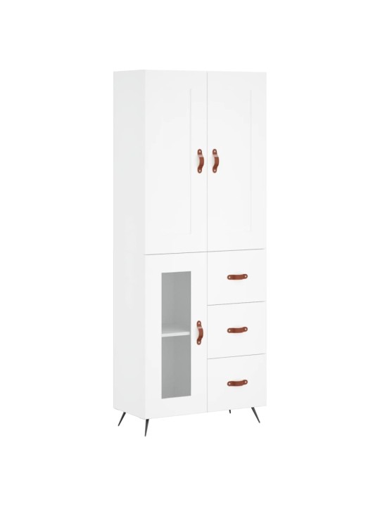 Augstais skapis, balts, 69,5x34x180 cm, inženierijas koks