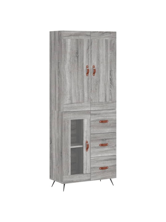 Augstais skapis, pelēks, 69,5x34x180 cm, inženierijas koks