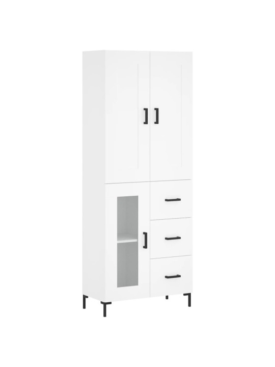 Augstais skapis, balts, 69,5x34x180 cm, inženierijas koks