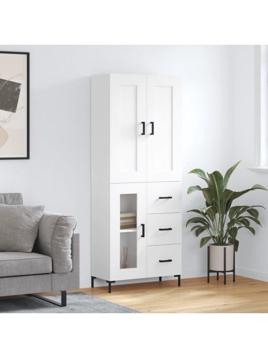 Augstais skapis, balts, 69,5x34x180 cm, inženierijas koks