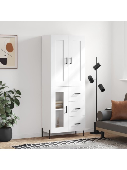 Augstais skapis, balts, 69,5x34x180 cm, inženierijas koks