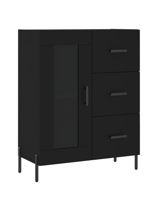 Augstais skapis, melns, 69,5x34x180 cm, inženierijas koks