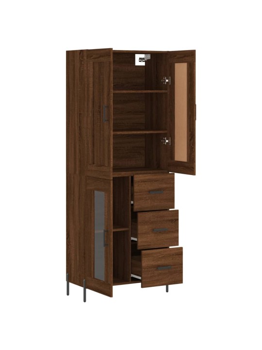 Augstais skapis, ozolkoka, 69,5x34x180 cm, inženierijas koks