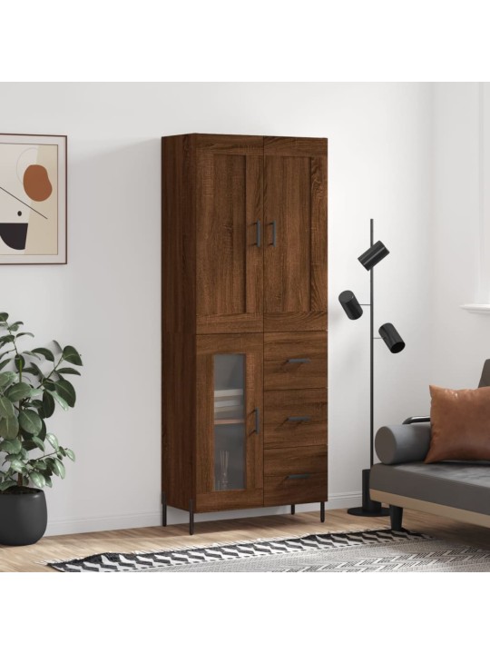 Augstais skapis, ozolkoka, 69,5x34x180 cm, inženierijas koks