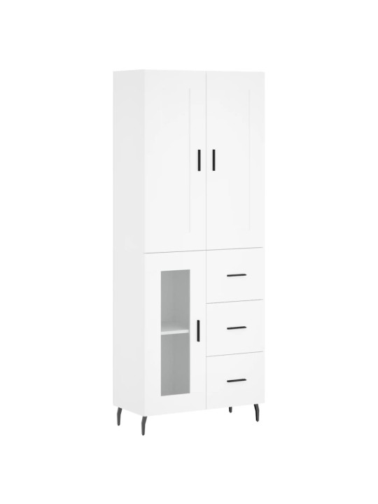 Augstais skapis, balts, 69,5x34x180 cm, inženierijas koks