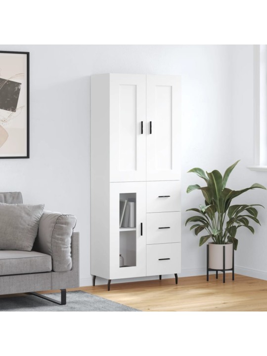 Augstais skapis, balts, 69,5x34x180 cm, inženierijas koks