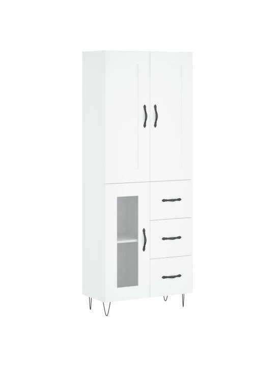Augstais skapis, balts, 69,5x34x180 cm, inženierijas koks