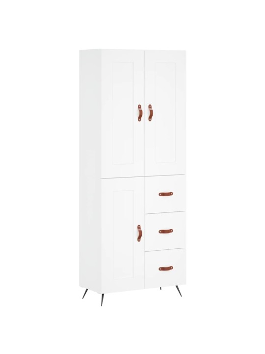 Augstais skapis, balts, 69,5x34x180 cm, inženierijas koks
