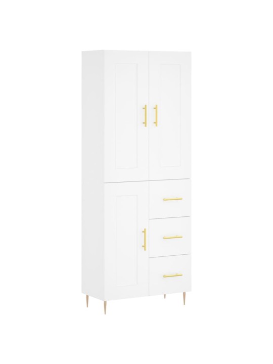Augstais skapis, balts, 69,5x34x180 cm, inženierijas koks