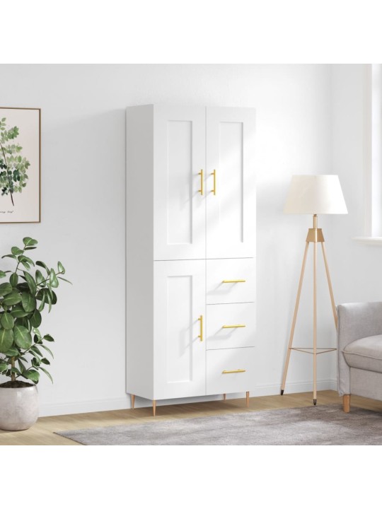 Augstais skapis, balts, 69,5x34x180 cm, inženierijas koks