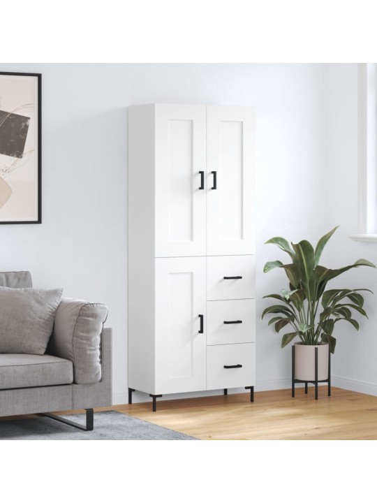 Augstais skapis, balts, 69,5x34x180 cm, inženierijas koks