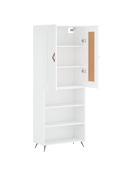 Augstais skapis, balts, 69,5x34x180 cm, inženierijas koks