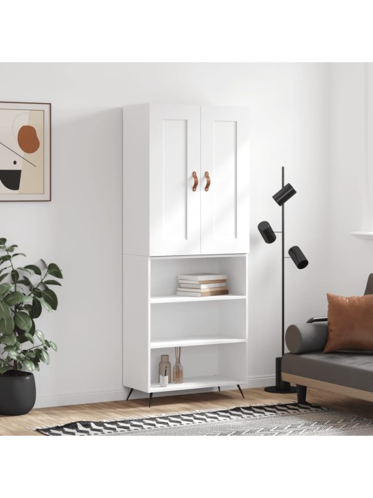 Augstais skapis, balts, 69,5x34x180 cm, inženierijas koks