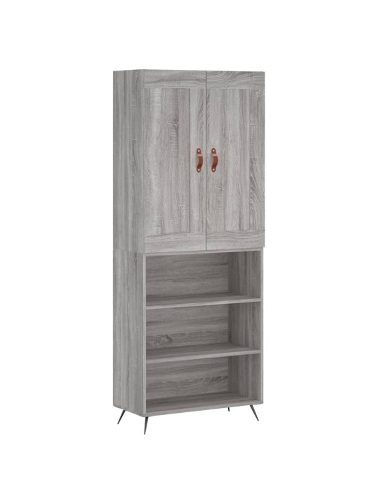 Augstais skapis, pelēks, 69,5x34x180 cm, inženierijas koks