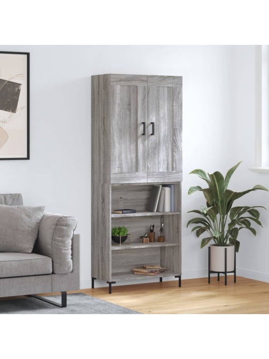 Augstais skapis, pelēks, 69,5x34x180 cm, inženierijas koks