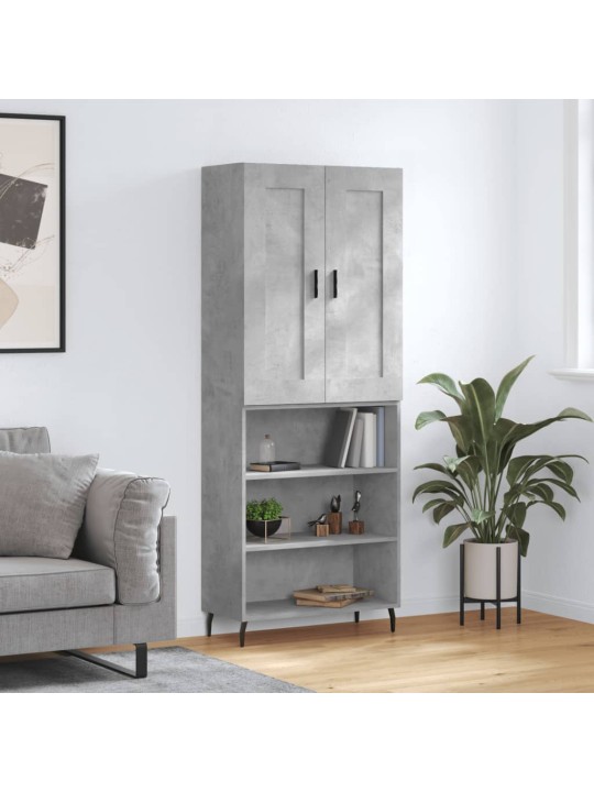 Augstais skapis, pelēks, 69,5x34x180 cm, inženierijas koks