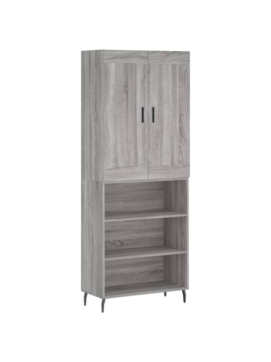 Augstais skapis, pelēks, 69,5x34x180 cm, inženierijas koks