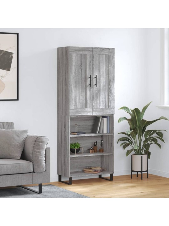Augstais skapis, pelēks, 69,5x34x180 cm, inženierijas koks