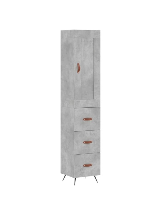 Augstais skapītis, pelēks, 34,5x34x180 cm, inženierijas koks