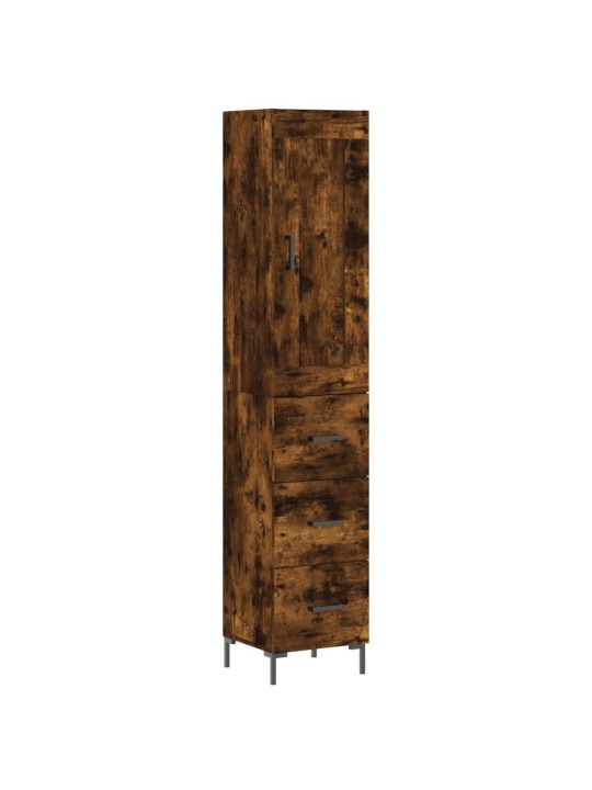 Augstais skapītis, ozolkoka, 34,5x34x180 cm, inženierijas koks