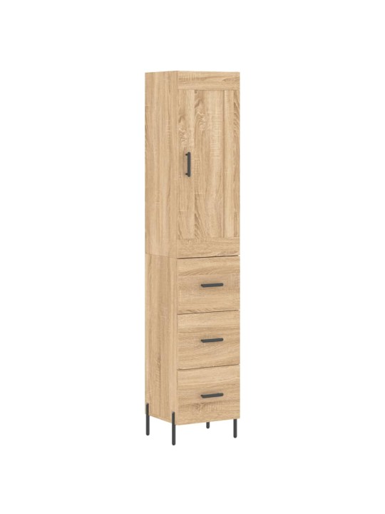 Augstais skapītis, ozolkoka, 34,5x34x180 cm, inženierijas koks