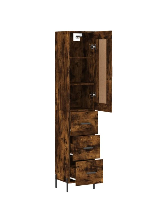 Augstais skapītis, ozolkoka, 34,5x34x180 cm, inženierijas koks