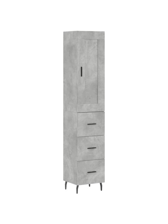 Augstais skapītis, pelēks, 34,5x34x180 cm, inženierijas koks