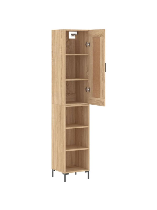 Augstais skapītis, ozolkoka, 34,5x34x180 cm, inženierijas koks