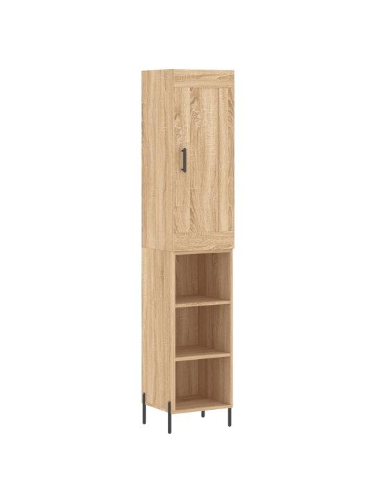 Augstais skapītis, ozolkoka, 34,5x34x180 cm, inženierijas koks