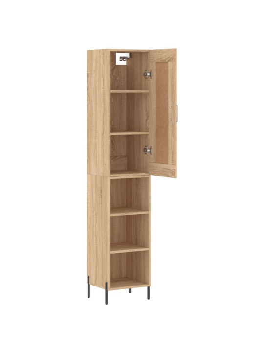 Augstais skapītis, ozolkoka, 34,5x34x180 cm, inženierijas koks