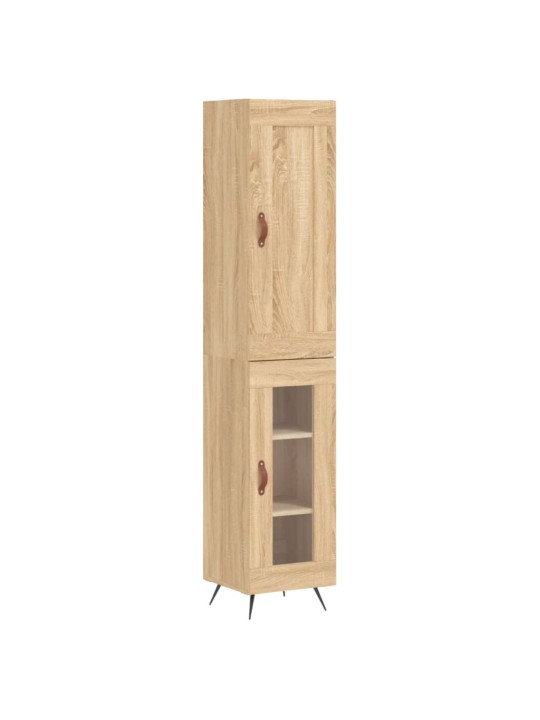 Augstais skapītis, ozolkoka, 34,5x34x180 cm, inženierijas koks