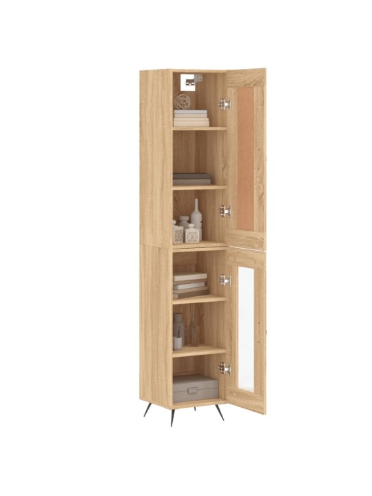 Augstais skapītis, ozolkoka, 34,5x34x180 cm, inženierijas koks