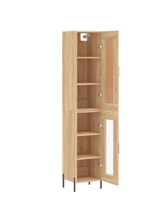 Augstais skapītis, ozolkoka, 34,5x34x180 cm, inženierijas koks