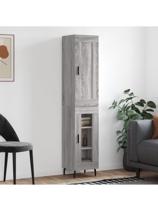 Augstais skapītis, pelēks, 34,5x34x180 cm, inženierijas koks