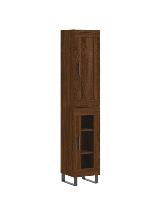 Augstais skapītis, ozolkoka, 34,5x34x180 cm, inženierijas koks