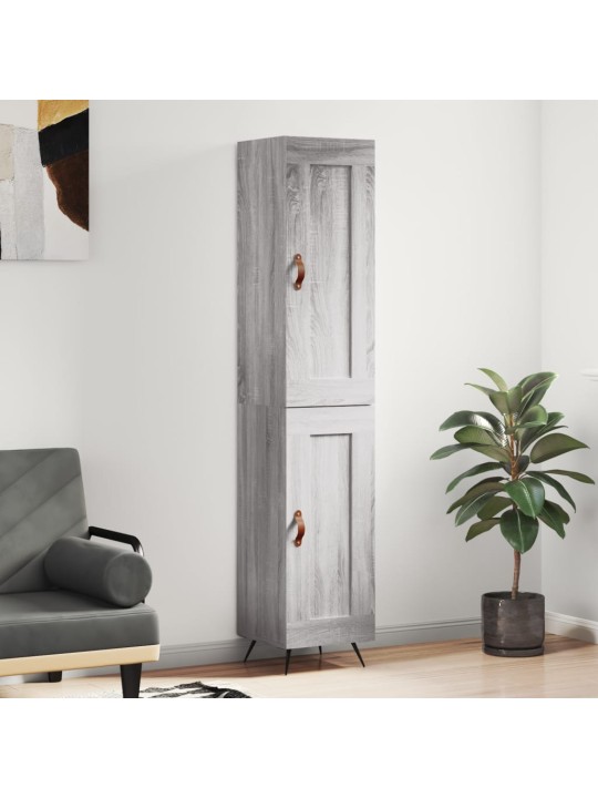 Augstais skapītis, pelēks, 34,5x34x180 cm, inženierijas koks
