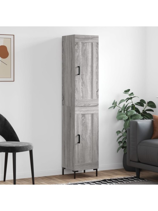 Augstais skapītis, pelēks, 34,5x34x180 cm, inženierijas koks