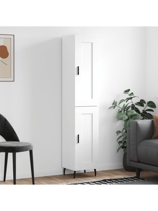 Augstais skapītis, balts, 34,5x34x180 cm, inženierijas koks