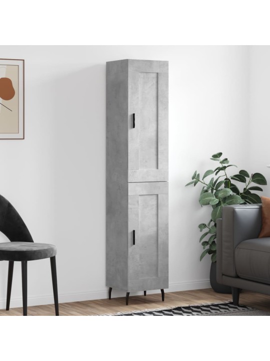 Augstais skapītis, pelēks, 34,5x34x180 cm, inženierijas koks