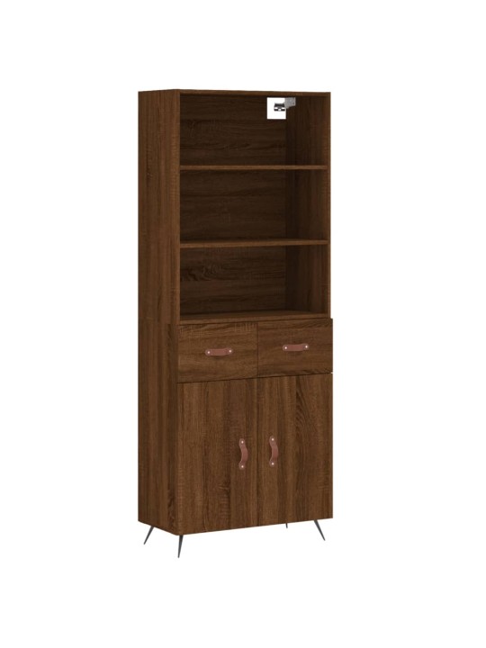 Augstais skapis, ozolkoka, 69,5x34x180 cm, inženierijas koks