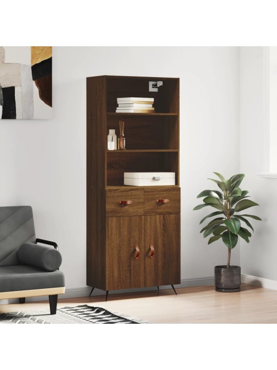 Augstais skapis, ozolkoka, 69,5x34x180 cm, inženierijas koks