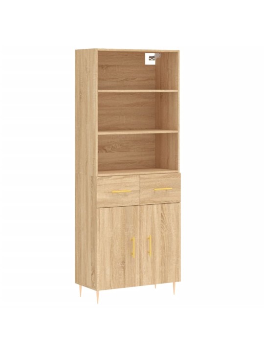 Augstais skapis, ozolkoka, 69,5x34x180 cm, inženierijas koks