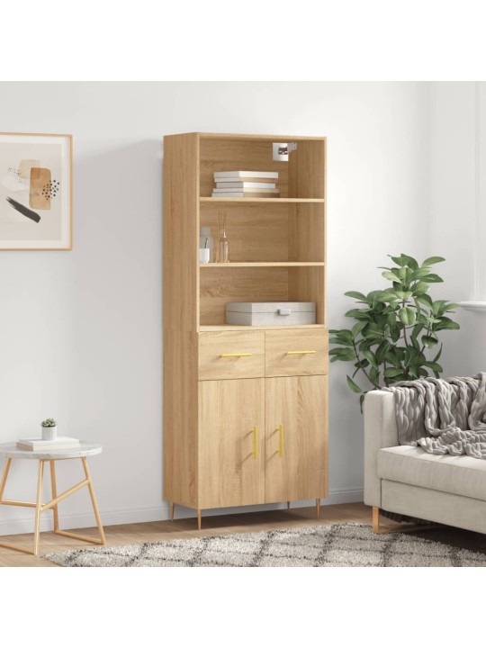 Augstais skapis, ozolkoka, 69,5x34x180 cm, inženierijas koks