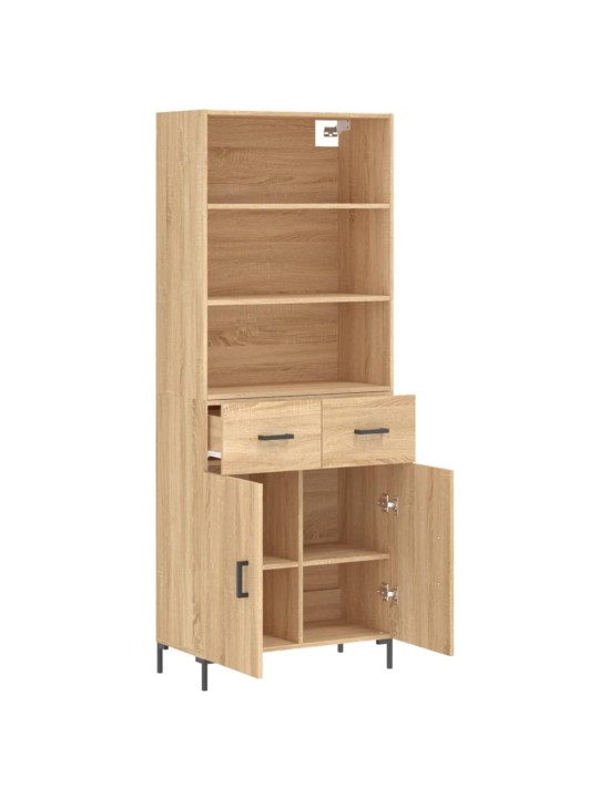 Augstais skapis, ozolkoka, 69,5x34x180 cm, inženierijas koks