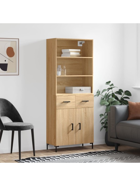 Augstais skapis, ozolkoka, 69,5x34x180 cm, inženierijas koks