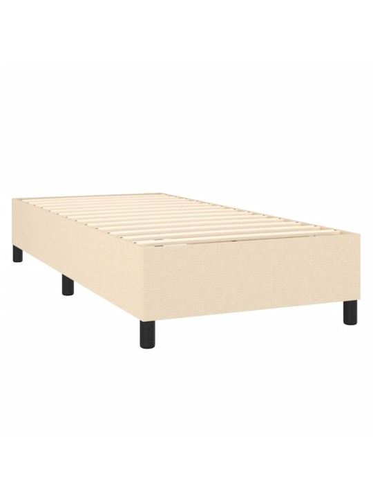 Kontinentālā gulta rāmis ar matraci, krēmkrāsas, 80x200 cm, audums