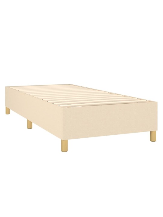 Kontinentālā gulta rāmis ar matraci, krēmkrāsas, 80x200 cm, audums