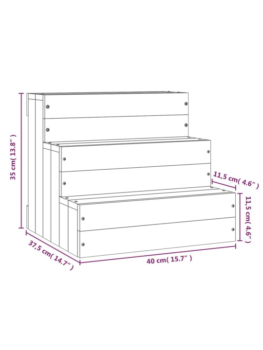 Kāpnes mājdzīvniekiem, 40x37,5x35 cm, priedes masīvkoks
